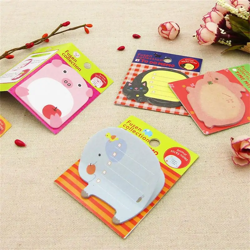 Cute Animal Sticky Note Creative Post-it Note Student Gift Notepad Memo Pads Panda Cat Kitty Stationery for Study, Office