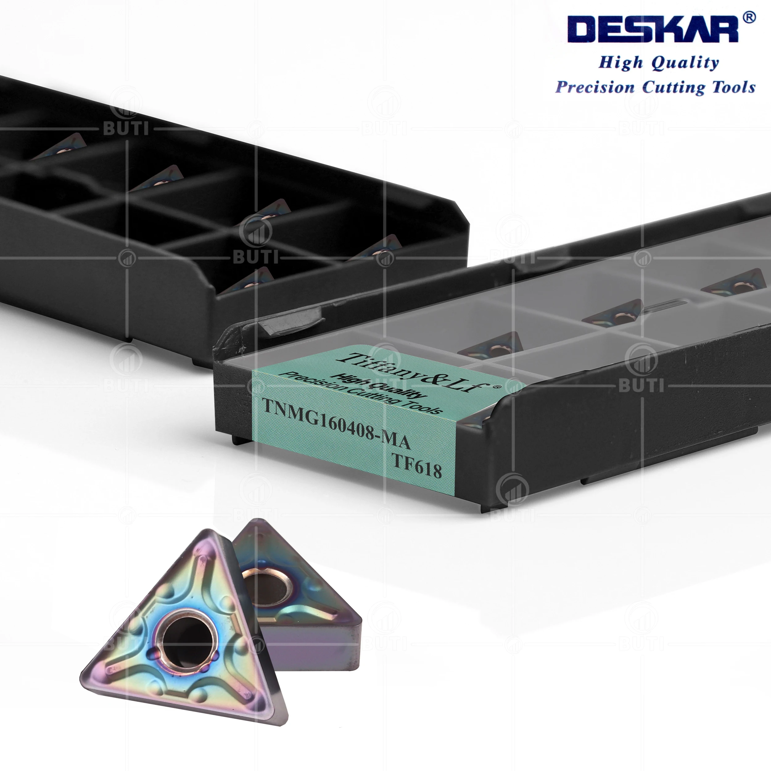 Imagem -02 - Deskar-cnc Inserções de Aço Endurecido Cortador do Torno Ferramentas de Corte e Torneamento Wnmg08 Tnmg16 Cnmg12 Snmg12 ma ms mm Tf618 100 Original