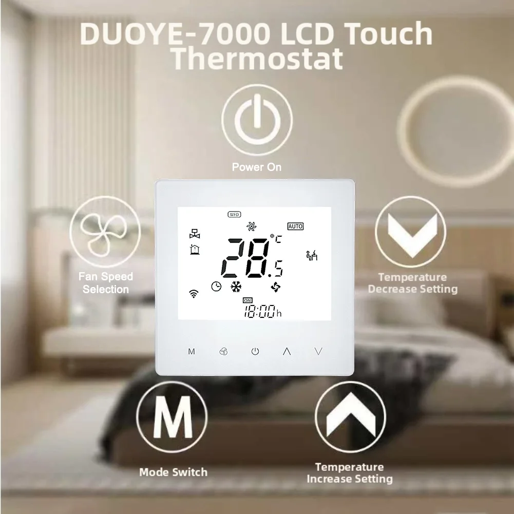 Programmable Heating Thermostat with Remote App Control and Compatible Voice Commands for Alexa and Google Home