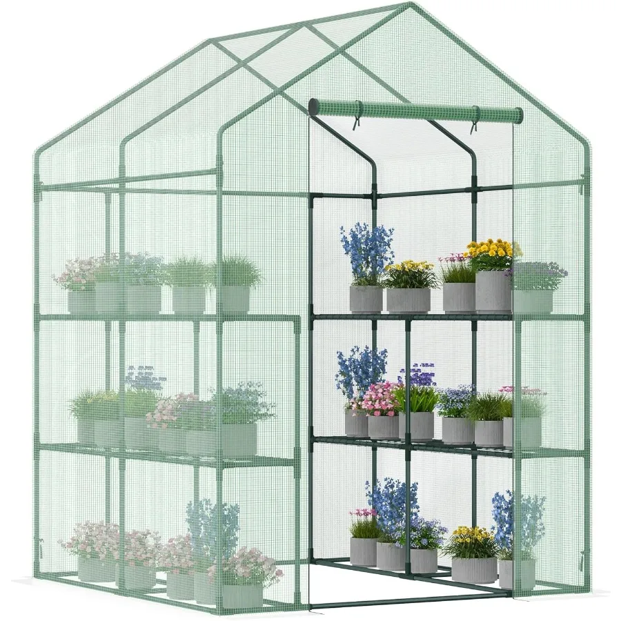 

Портативная садовая теплица для прогулок, мини-растения, горячий домик с 3-х ярусами, зеленая пластиковая прозрачная защита от ультрафиолета для использования в помещении O