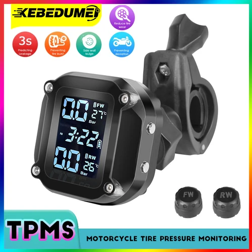 Sensores de presión de neumáticos de motocicleta TPMS, sistema de monitoreo de presión de neumáticos TMPS, Sensor externo de neumáticos de 2 ruedas para motocicleta