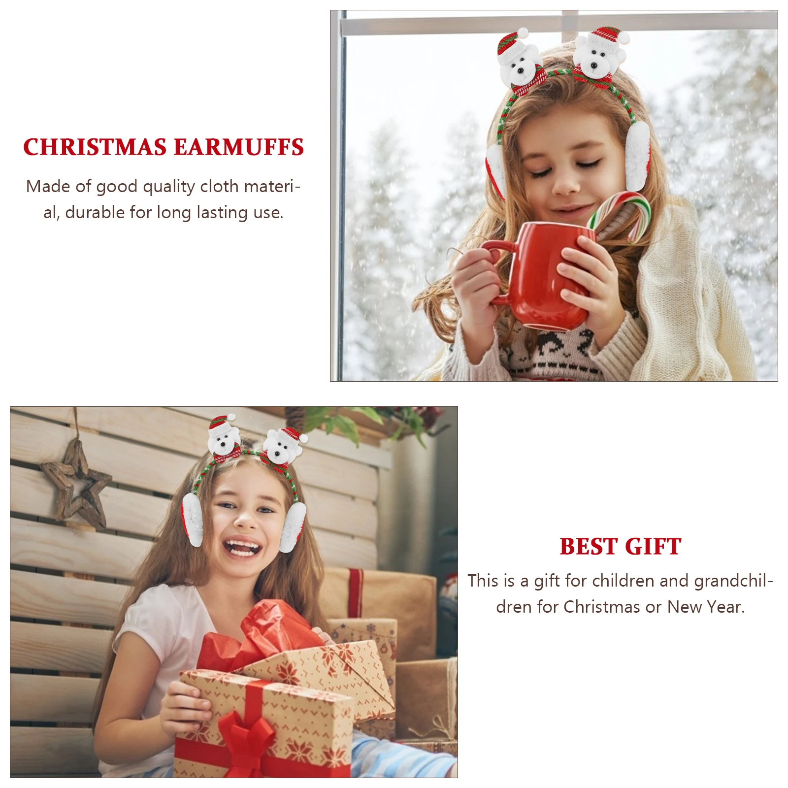 أغطية أذن شتوية أنيقة مع تصميم عيد الميلاد، أغطية أذن مريحة ودافئة للتزلج والتزلج، هدية مثالية للعائلة #3