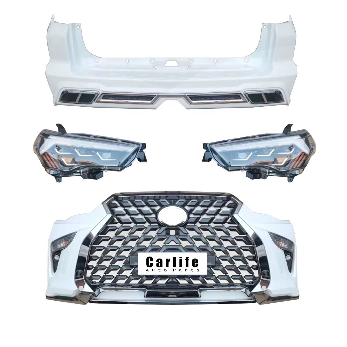 

High quality PP material bumpers for toyota 4runner 4 runner 2010-2021upgrade Lexus model include bumpers and LED headlights