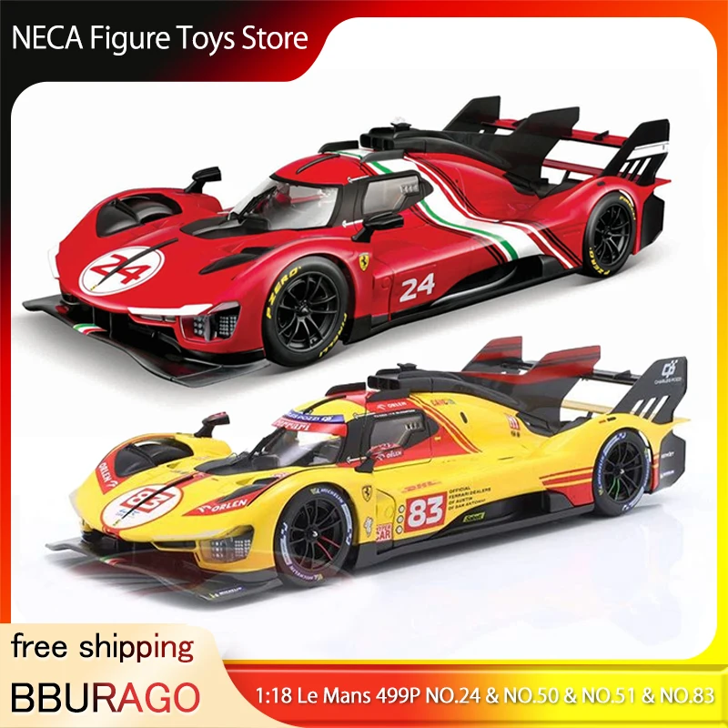 

BBURAGO 1:18 Le Mans 499P Precision Crafted Alloy Car Model Racing Replica for Collection Ornament Toy Enthusiasts 499P LMH