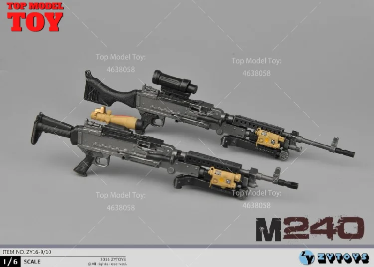 ZYTOYS ZY16-9 ZY16-10 1/6 M240 Machine Gun Series with AccessoryModel 20cm Scene Props Fit 12'' Soldier Action Figure Body Dolls