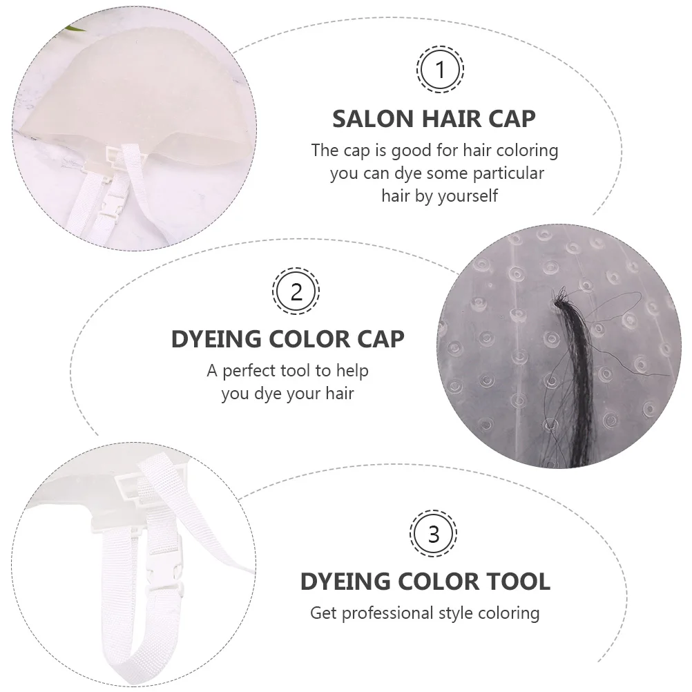 

2 set Coloring High Grade Plastic Comfortable Fit For Diy Hair Dyeing Disposable Hair Highlighting Cap Dye Cap
