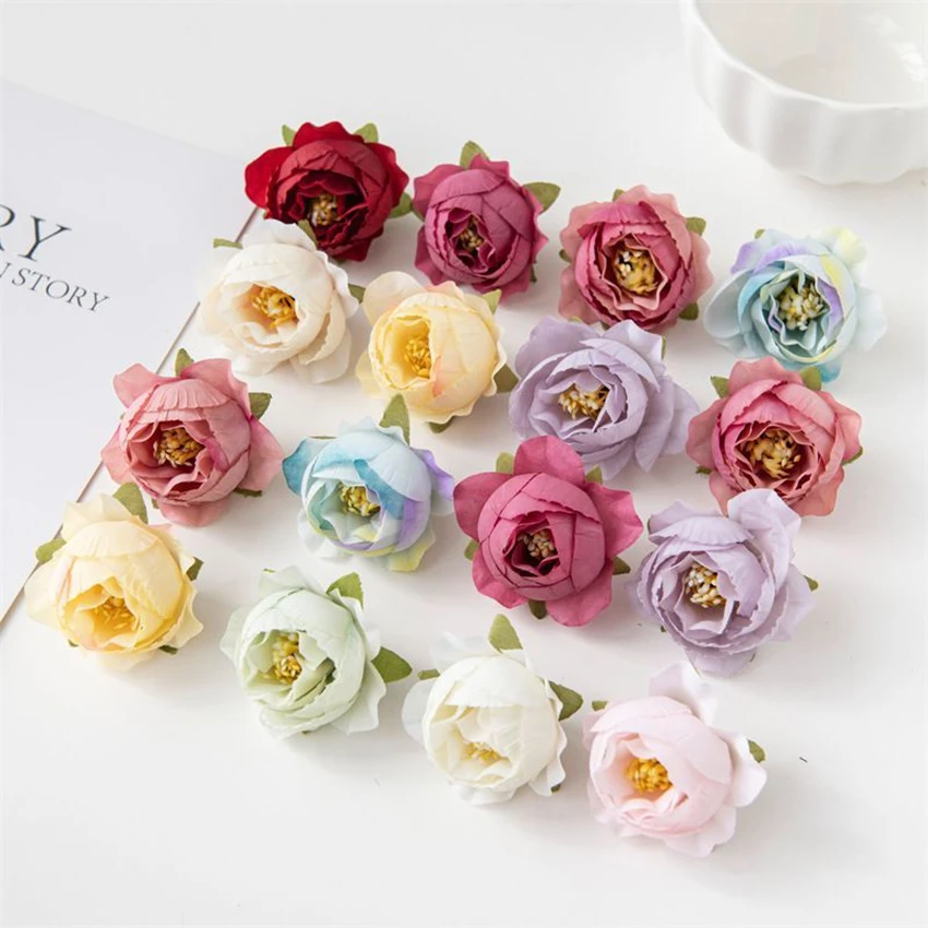 Artificial Flowers Silk Roses Wedding Christmas Wreath Headdress Diy gifts Home vase festival Scrapbook Bridal Accessories Decor