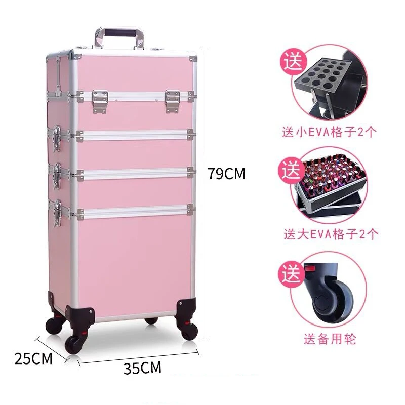 Multilayer freely combined cosmetic luggage professional artist trolley makeup suitcase nail box tattoo tool box manicurist