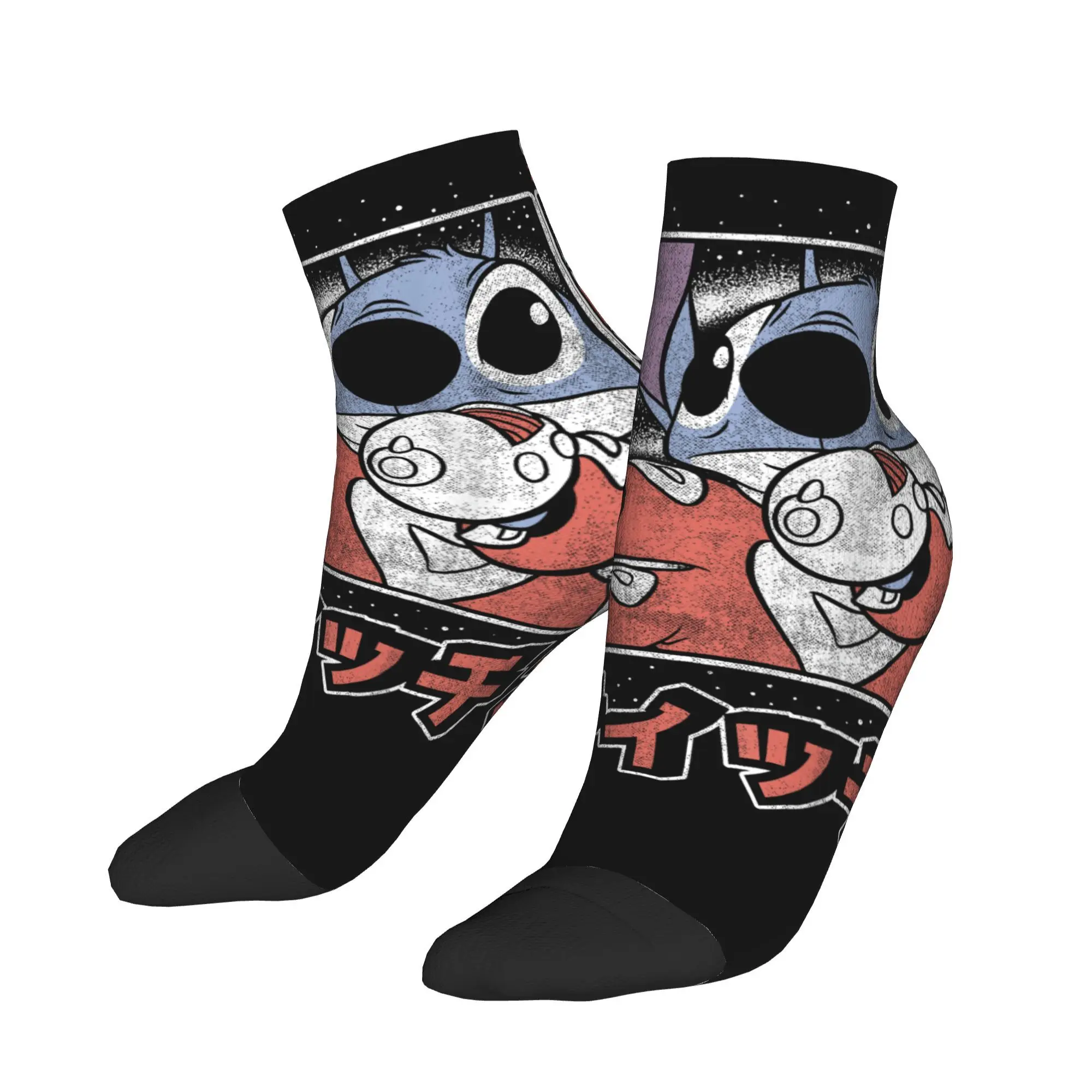 

Lilo Stitch 626 Stitch Day Kanji Panels Ankle Socks Unisex Men Soft Leisure Sock Summer Skateboard Anti Skid Socks