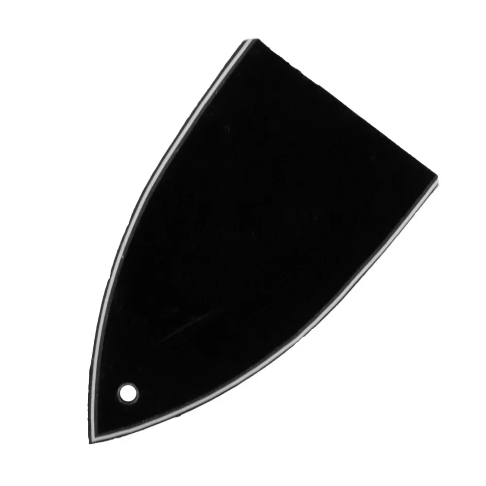 1 Hole 3 Ply Truss Rod Cover For Electric Guitars Black PVC Truss Rod Cover Plate Scroll Plate Gibson Black Bell Shape Guitar - view 6