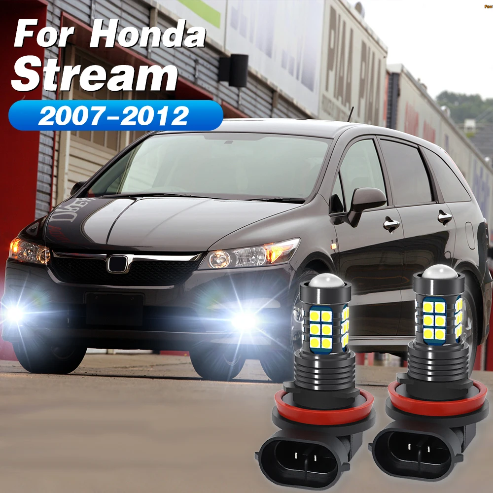 2Pcs LED Lamp Car Front Fog Light Accessories For HONDA Stream 2007 2008 2009 2010 2011 2012