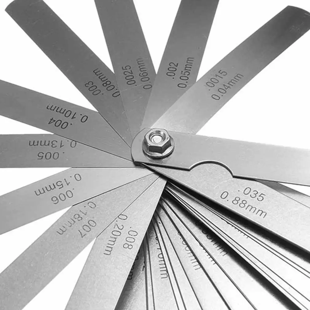 Imagem -05 - Conjunto de Metric And Imperial Gage Válvula Tappet Medidores Feeler Gap Measuring Tool Universal 32 Lâminas Aço Inoxidável