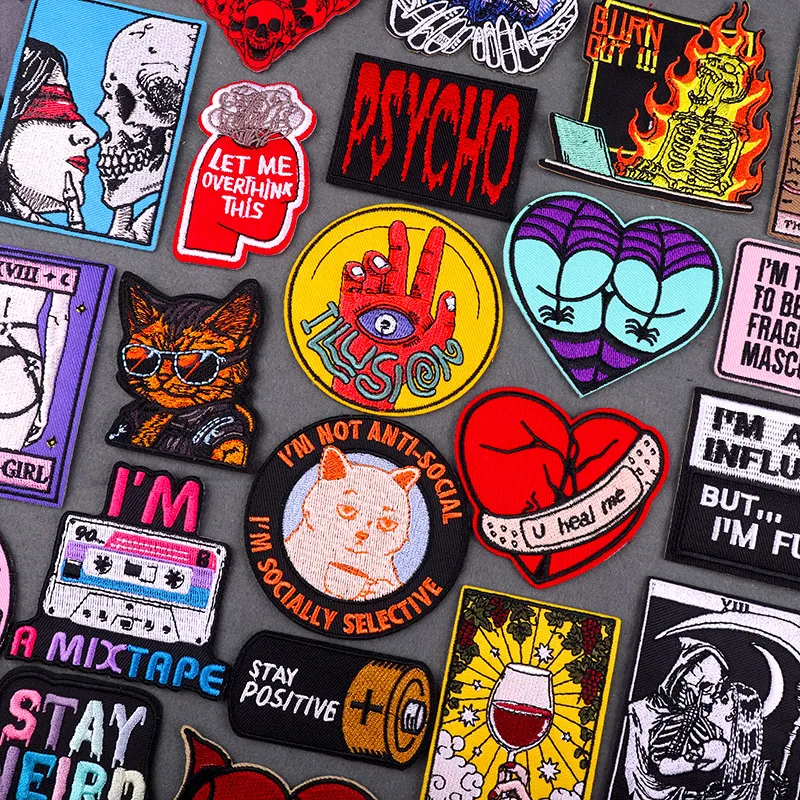 

Иллюзионные декоративные нашивки для одежды, куртки, «сделай сам», вышивка, термоклейкая нашивка с черепом, уникальный плавкий патч, аппликация, железные наклейки