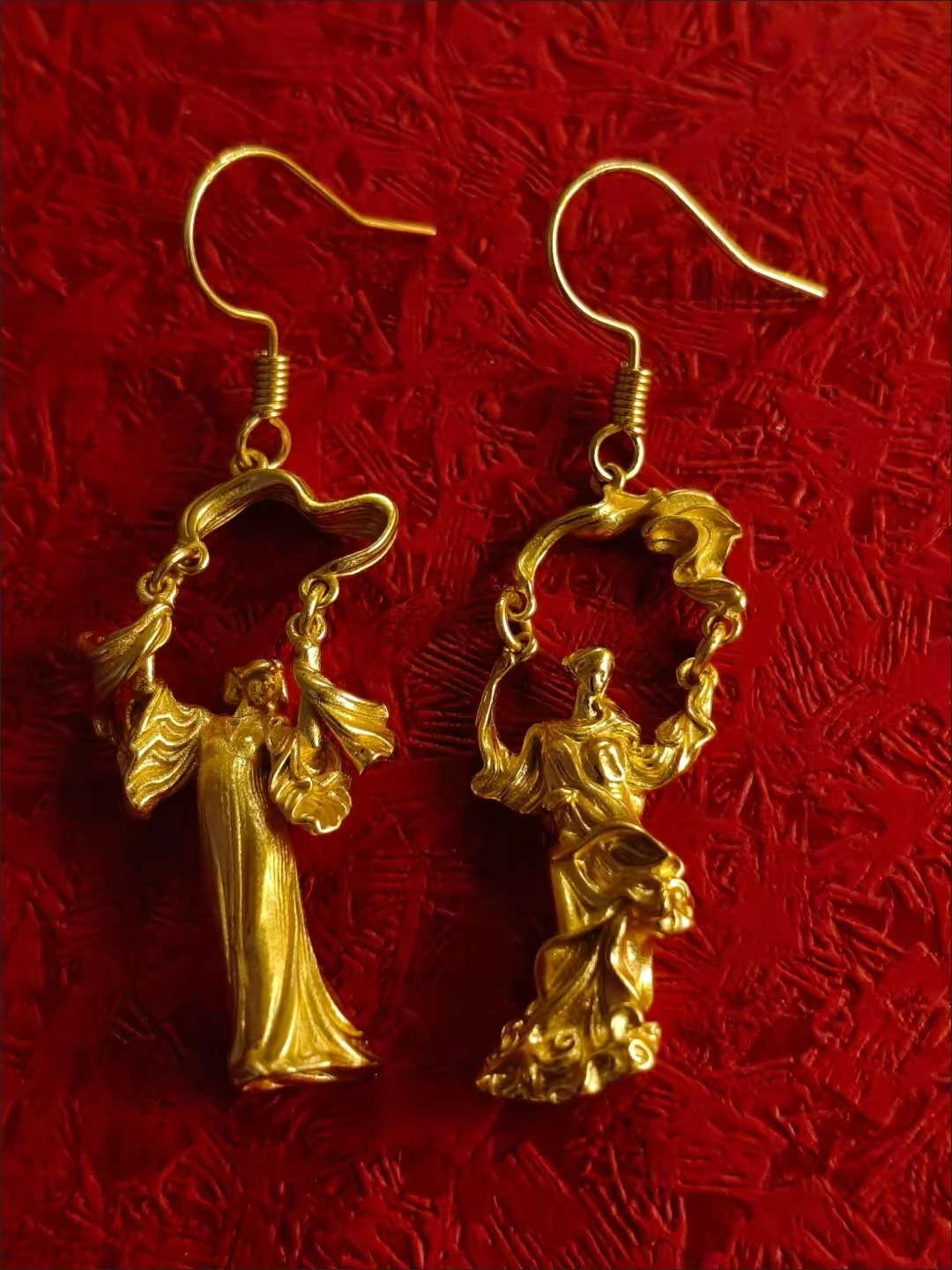 Ancient Greek Goddess Dangle Earrings Noble Luxurious Classical Elegant Vivid Sculpted Drop Earrings For Women Party Fine Jewelr