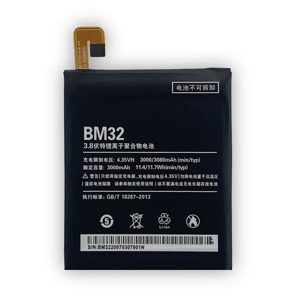 New Replacement Battery For Xiaomi Mi 4 M4 Mi4 BM32 Rechargeable 3080mAh Mobile Phone High Quality Lithium Bateria