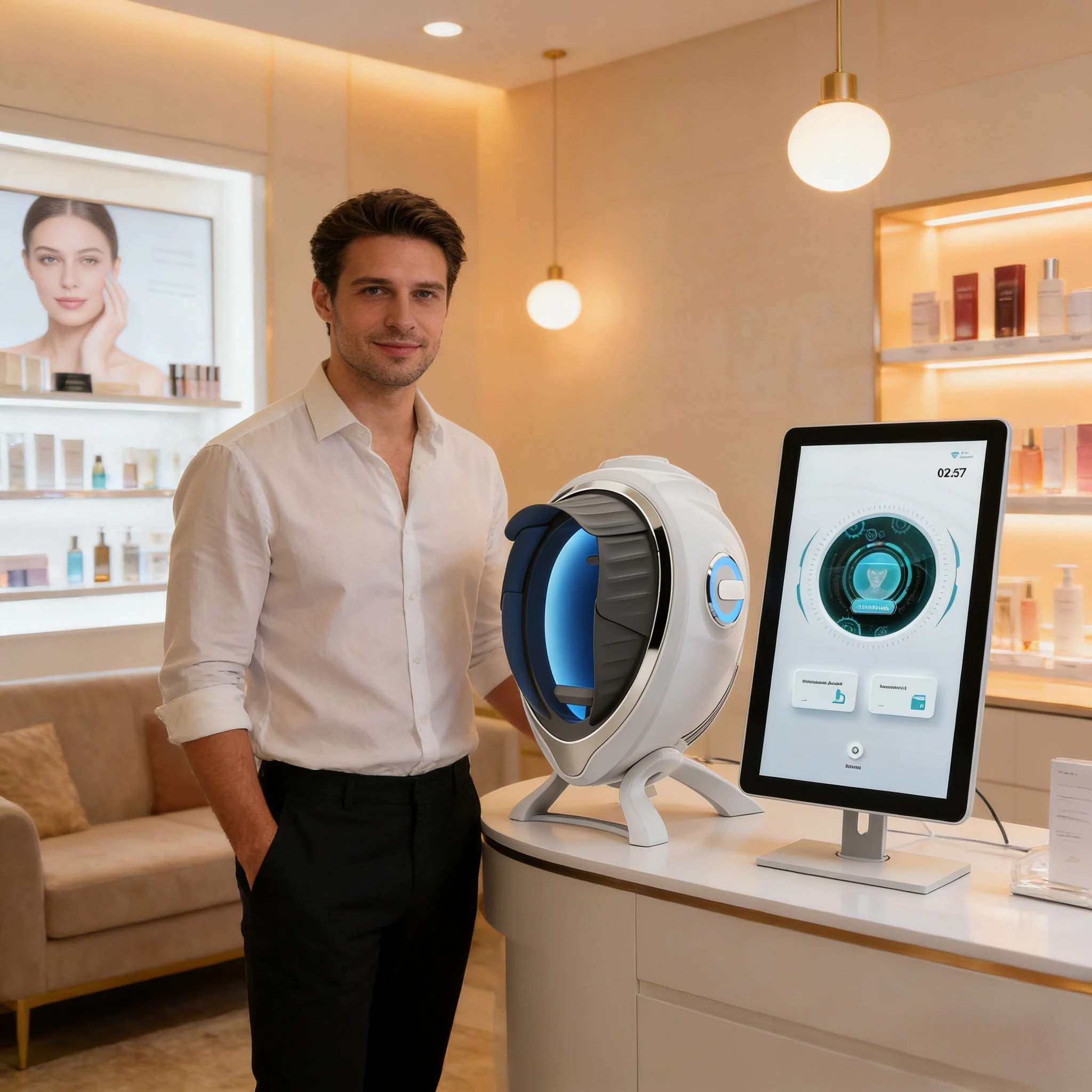 

3D Facial Skin Problems AI Analyzer Face Scanner Analyzer Test 36 Millions HD Camera 8 Spectral Skin Analyzer