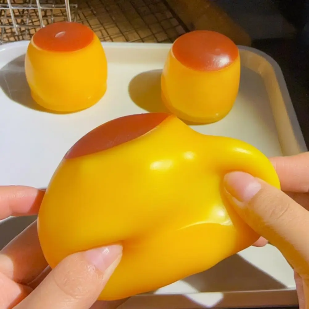 Caramel Pudding Crispy Squeezing Ball Squeezing Toy Popcorn Squeezing Ball Round Block Filled ASMR Sensory Fidget Toy