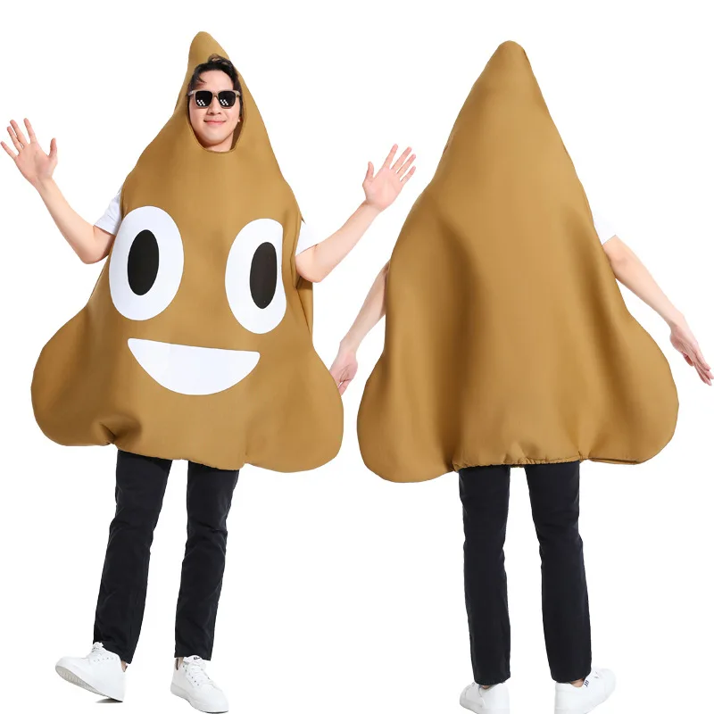 

loween Funny Cartoon Costume Par Parent-Child Dr up Big Little Poop Adult Kids Cartoon Funny Clothes Polyester