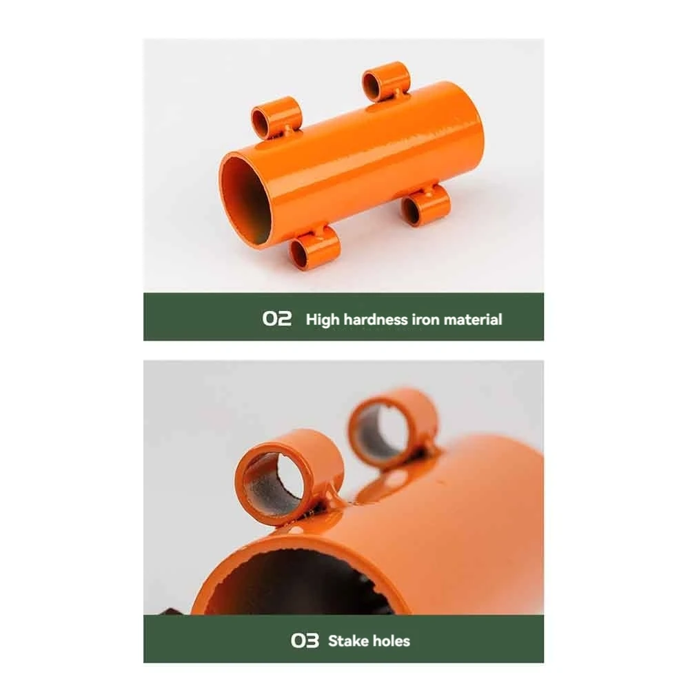 

Awning Canopy Pole Fixing Pipe Ground Holder With Ground Nail Windproof Adjustable Camping Tent Accessories