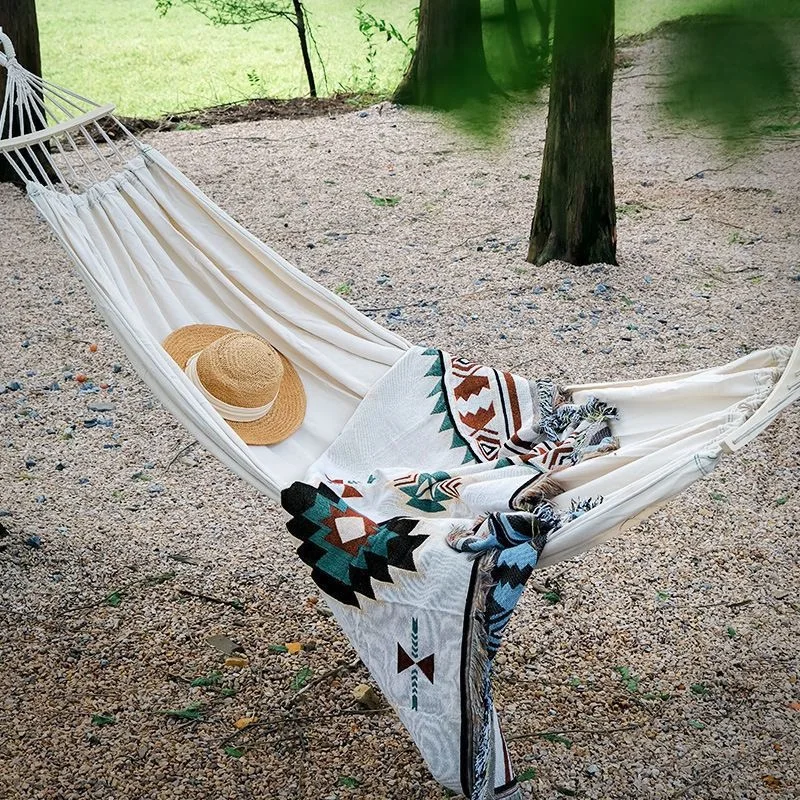 Outdoor camping canvas hammock summer home indoor Shaker Camping yard hammock anti-roll swing