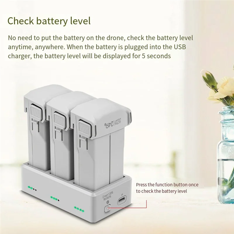 

AT93-New Drone Battery Charger For Mini 3/Mini 3 Pro 3-Way Charging Hub Battery Charging Butler For Mini 4 PRO Accessories