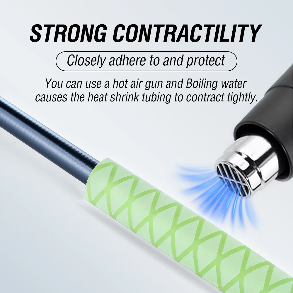 1M Non-slip Heat Shrink Wrap Tubing Fishing Rod DIY Luminous Tubing Handle Insulation Waterproof DIY Racket Handle Grip 18-35MM