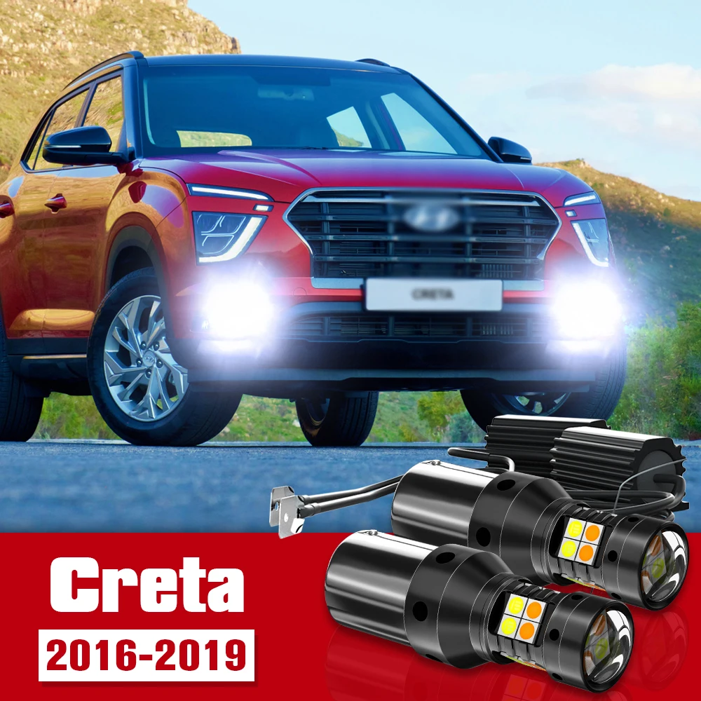 

2pcs LED Accessories Dual Mode Turn Signal+Daytime Running Light DRL For Hyundai Creta 2016-2019 2017 2018