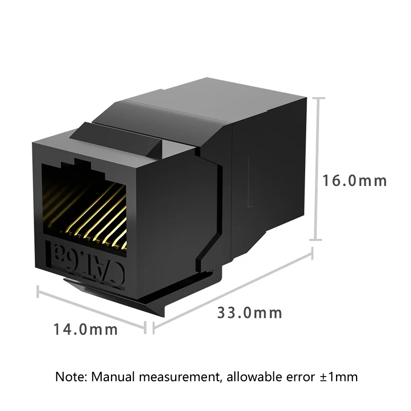 UTP RJ45 Connector CAT6A Keystone Jack Pass Through Network Module Information Socket Computer Coupler Ethernet Cable Adapter