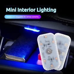 LED Square Touch Light Mini Wireless Car Interior Light Car Dome Reading Light (Door Footer Trunk Storage Box USB Charging)