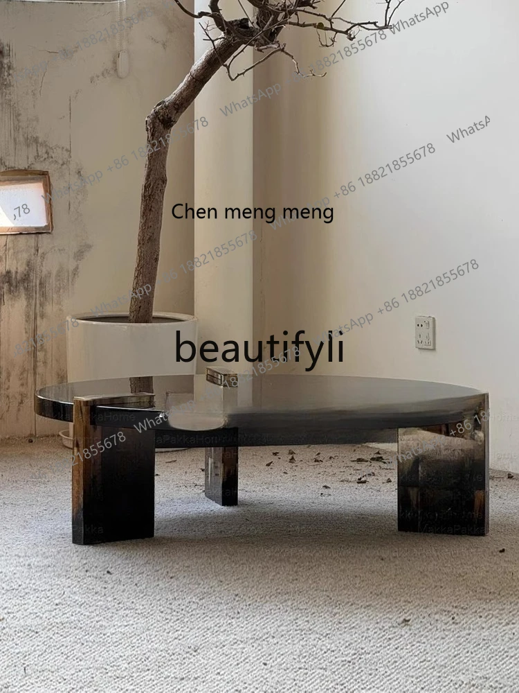 

X New Creative Solid Wood Living Room Coffee Table Small Apartment Homestay Light Luxury High-End Coffee Table