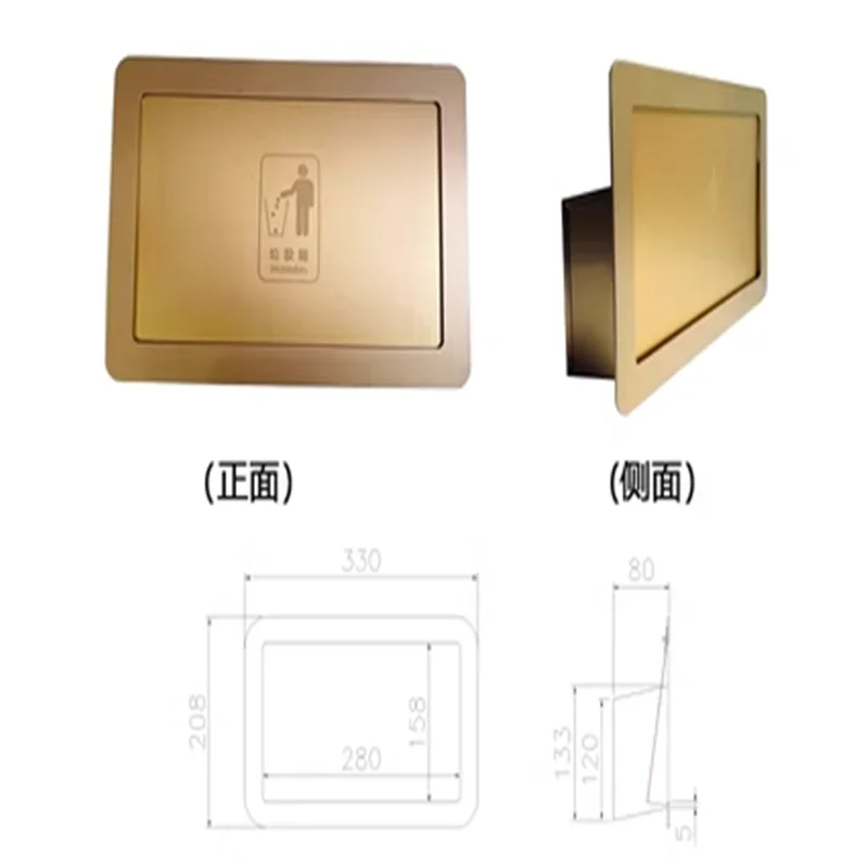 304 stainless steel side opening cover, wall mounted garbage bin cover, cabinet door, kitchen cabinet, embedded garbage cover