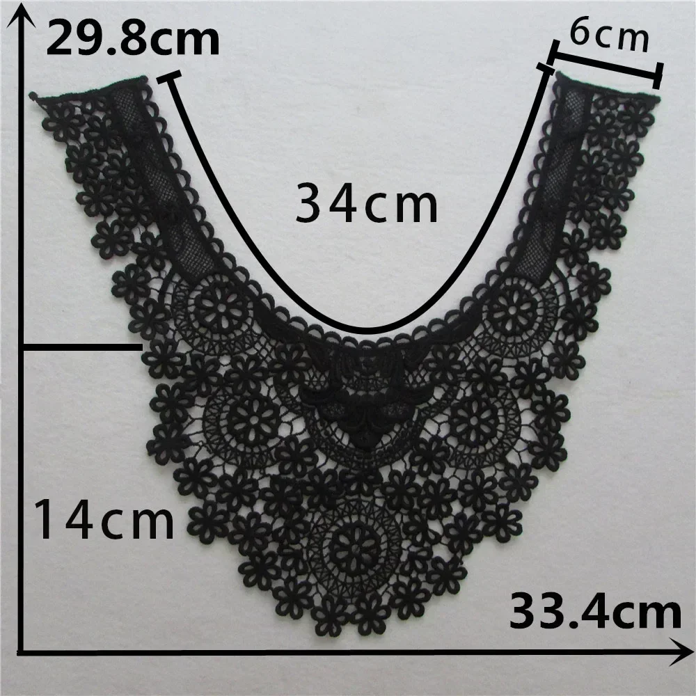 Wholesale sales of 1-10 black and white embroidered polyester hollow Collar shape sewn lace DIY decorative clothing accessories