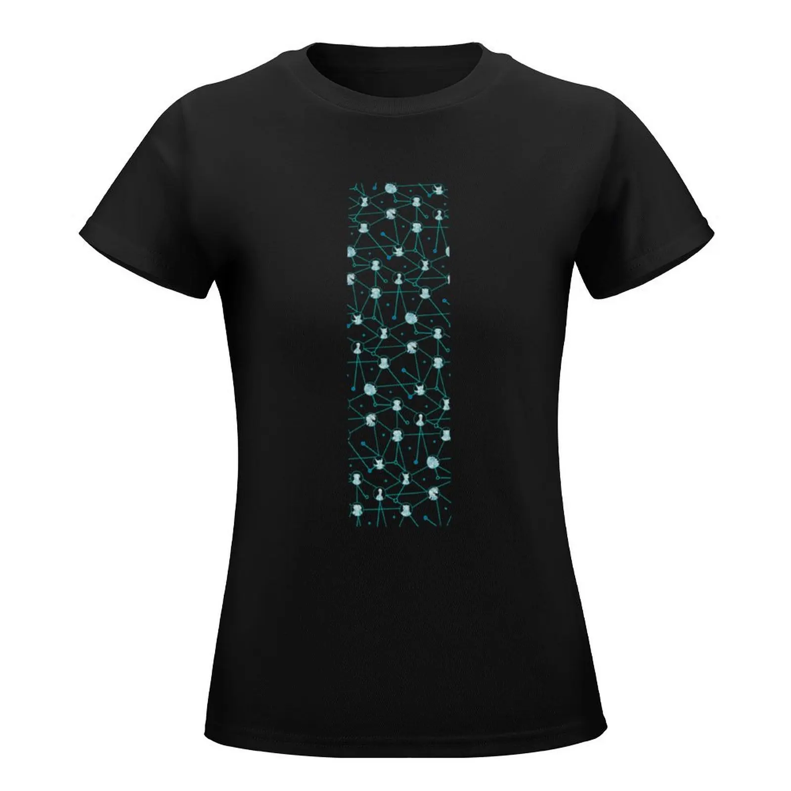 Stellaris Aliens Pattern Teal T-Shirt hippie clothes lady clothes cute tops Short sleeve tee t-shirts for Women loose fit