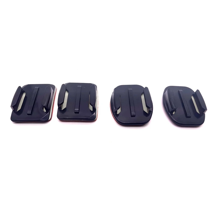 4Pcs Set For Gopro Hero 8/7/6/5 Helmet Accessories Small Ant Flat Curved Base Shangou Adhesive (With Stickers)