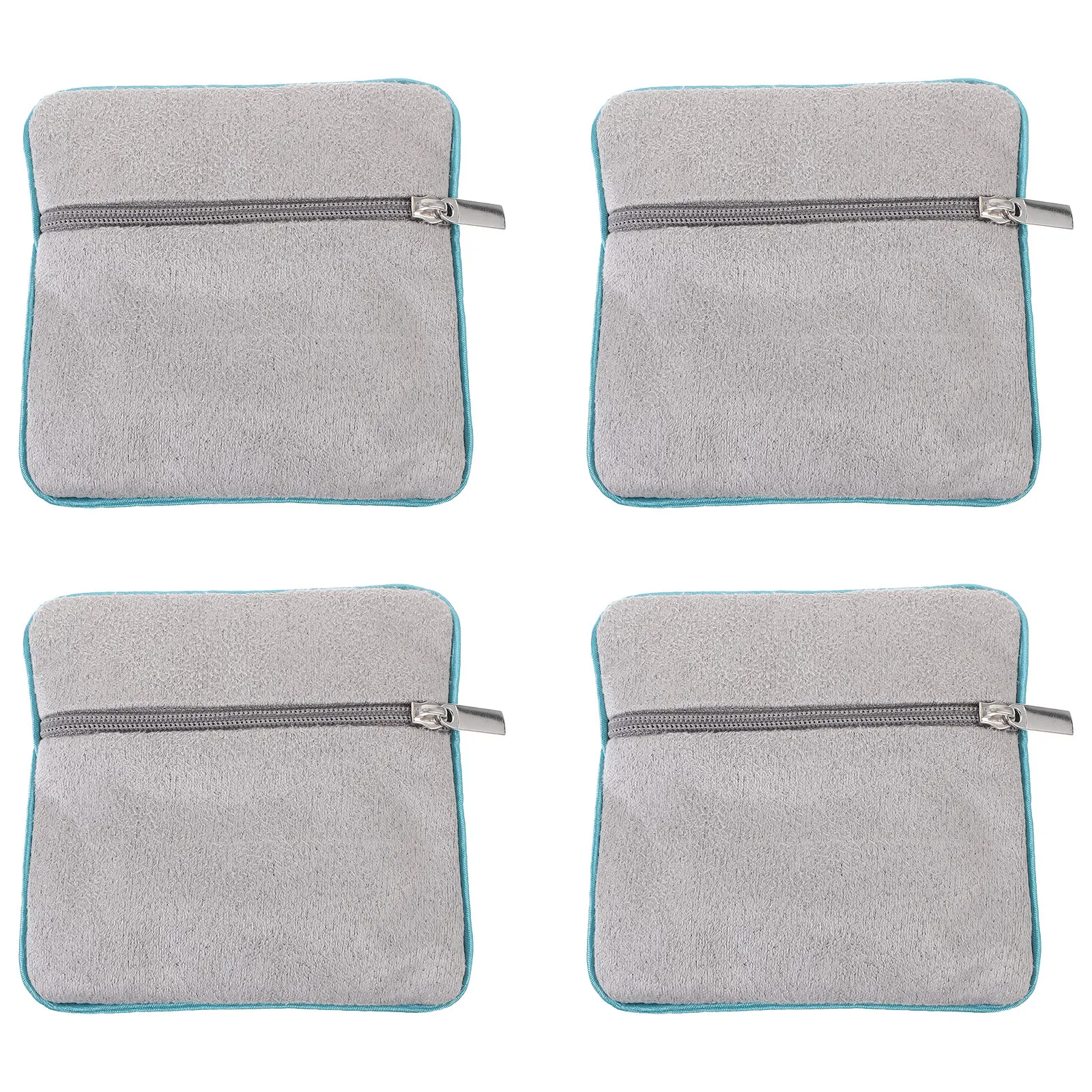 

4pcs Portable Jewelry Travel Organizer Storage Bag Zipper Dust-Proof Lightweight Earring Bags Bracelet Holder Travel Storage