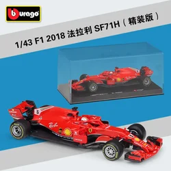 Bburago 1:43 2018 Ferrari SF71H 2019 SF90 F1 racing car simulated alloy model hardcover edition With Plexiglass Display Box B450