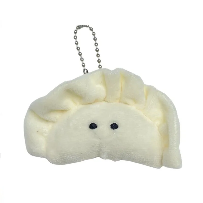 Cartoon Squishy Plush Dumpling Funny Soft Stuffed Plush Toys Mini Bag Charm Keyring Cute Accessory for Keys and Backpacks