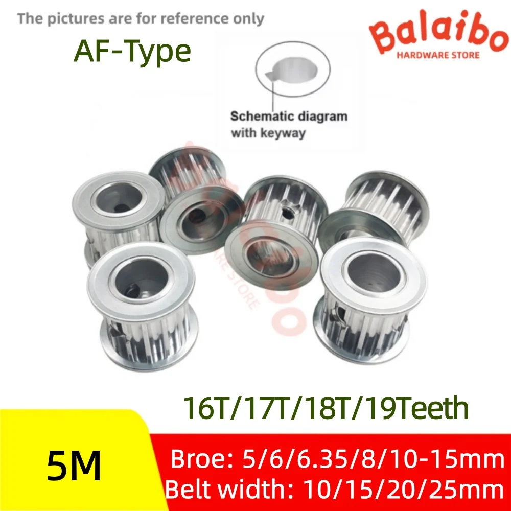 

HTD5M Шкив ГРМ AF-типа 16T/17T/18T/19T Диаметр 5/6/6,35/8-16 мм Ширина ремня 10/15/20/25 мм
