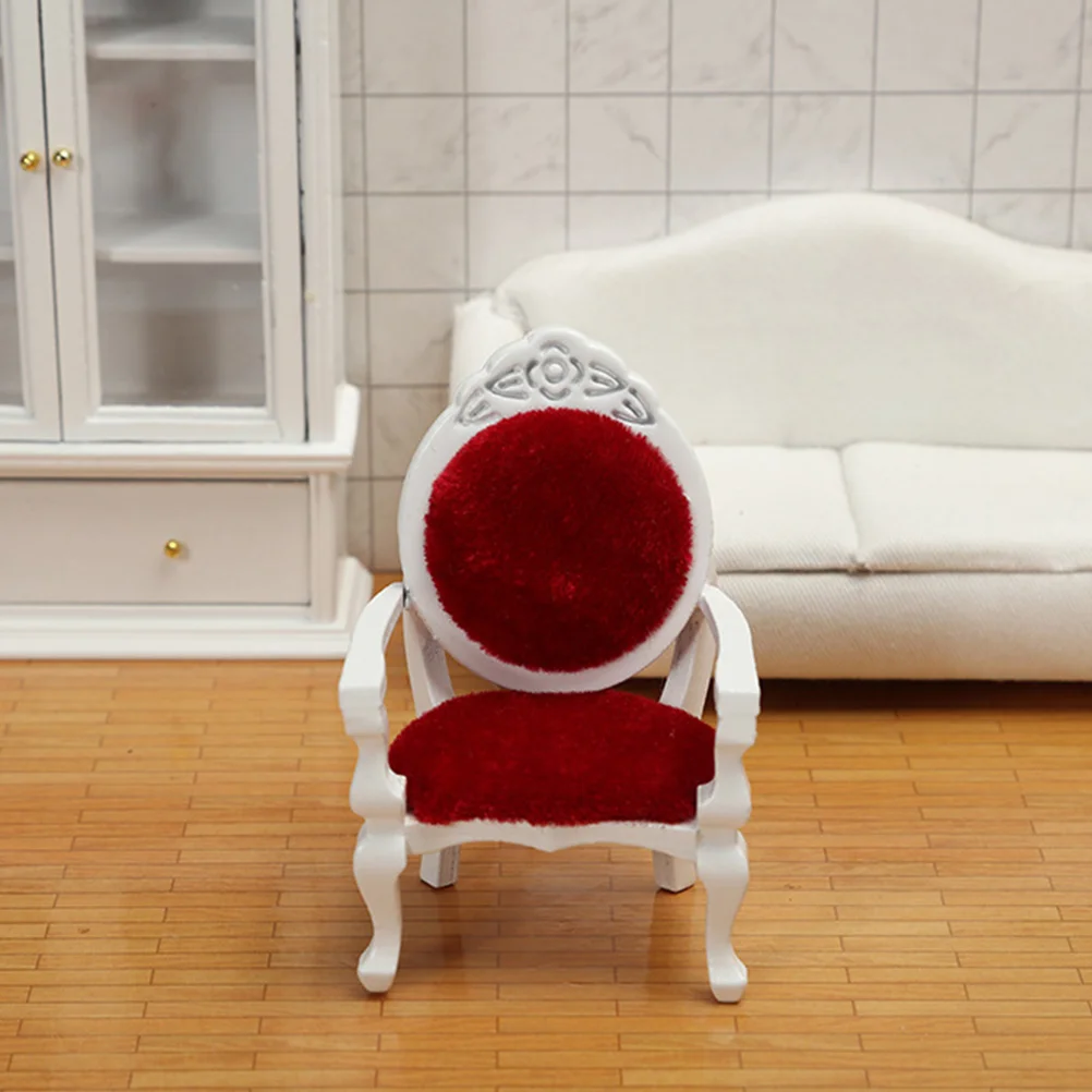 

Mini European Style Small Chair Furniture Miniature No Arm Toy Armchair for Dolls Model Birch House