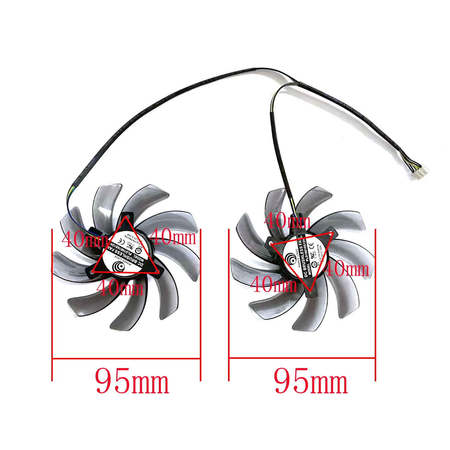 DIY 95MM 4PIN RX5600XT GPU Replacement Fan For PowerColor Red Devil Radeon ™ RX 5600 XT 6 GB GDDR6 grafische kaartkoeling