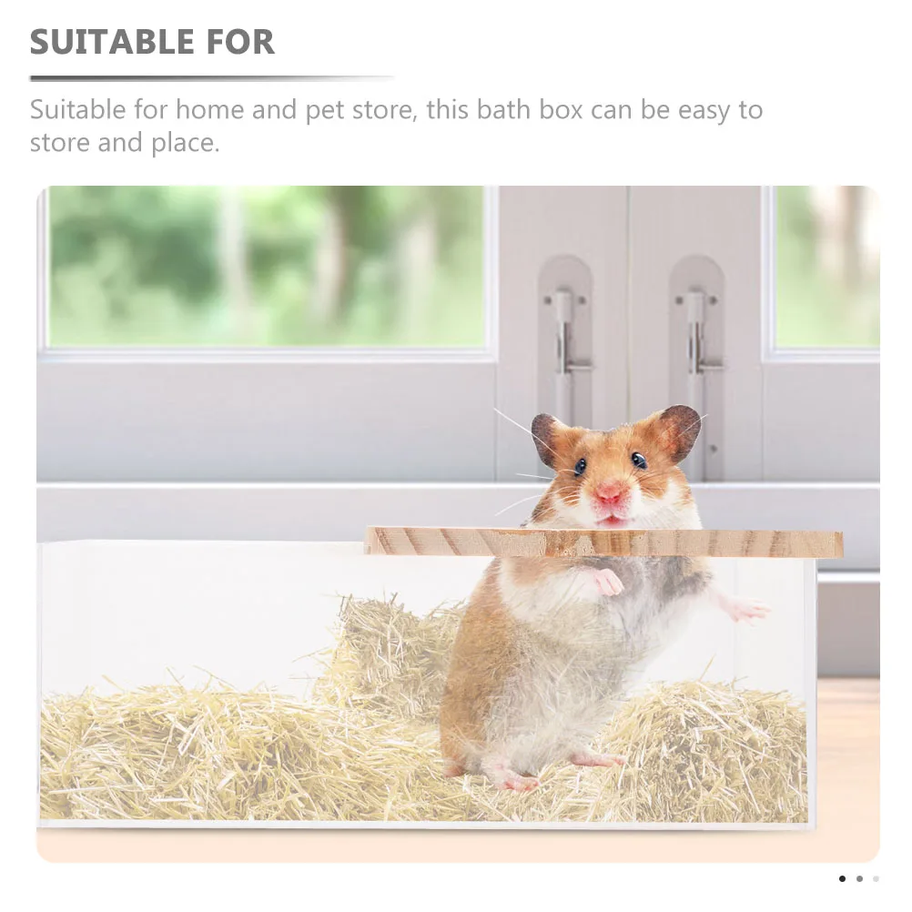 

2Pcs Clear Chinchilla Bathtub Household Pet Accessories Transparent Bath Container for Hamsters and Guinea Pigs