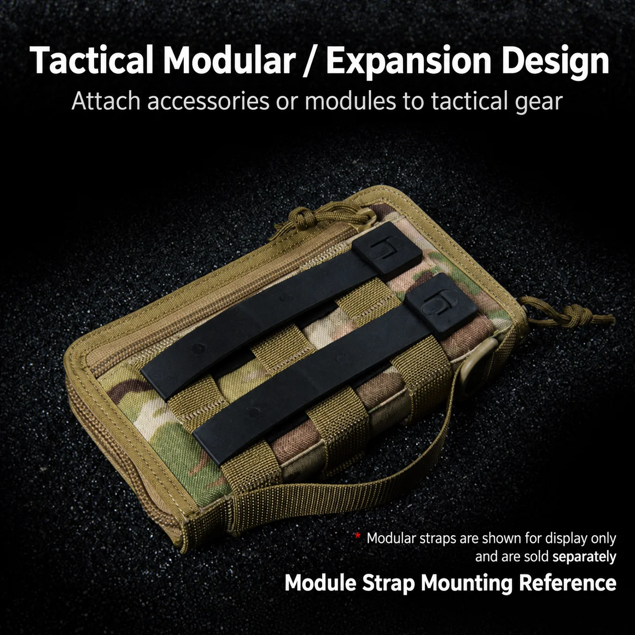 Tactical Phone Wallet Pouch MOLLE Organizer Bag Zipper Card Holder for Training Hiking Camping Travel Utility Gear Accessories 6