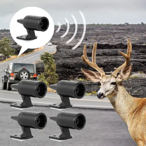 4PcsOutdoor Safety Car Physical Ultrasonic Animal Siren 2/3-Hole Deer Repellers Motorcycles Trucks Alert Device Alarm Tool