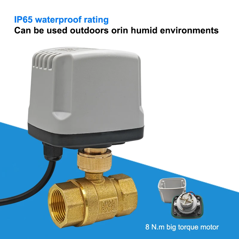 Acarps Full Bore Waterproof Brass Motorized Ball Valve IP65 1/2