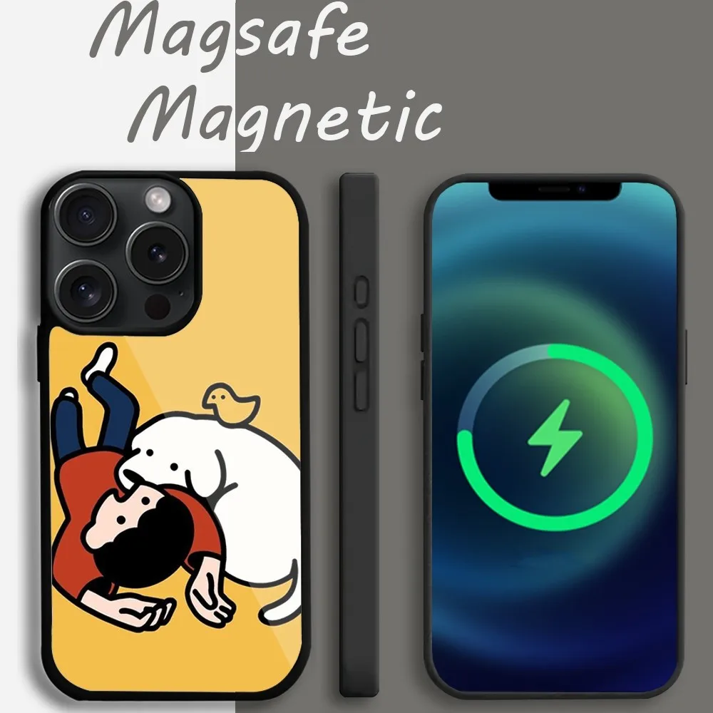 Matsui art cute  Phone Case For iPhone 15 14 13 12 11 Pro Max Plus Magsafe Magnetic Wireless Charging Cover