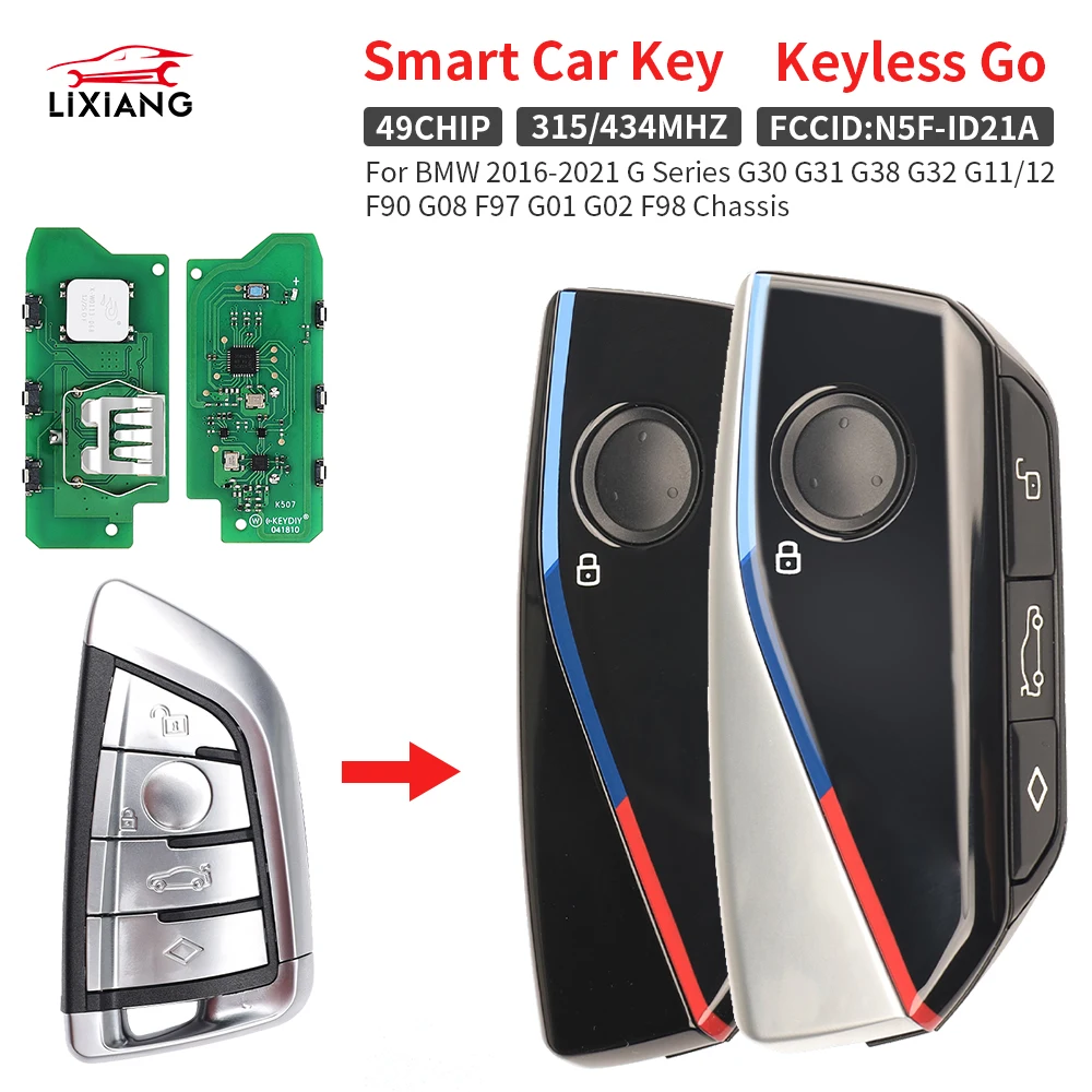 

LIXIANG N5F-ID21A ID49 315/434MHz Proximity Car Remote Key For BMW G Series 3 5 6 7 X3 X5 X7 G01 G02 G08 G30 G31 G32 G38