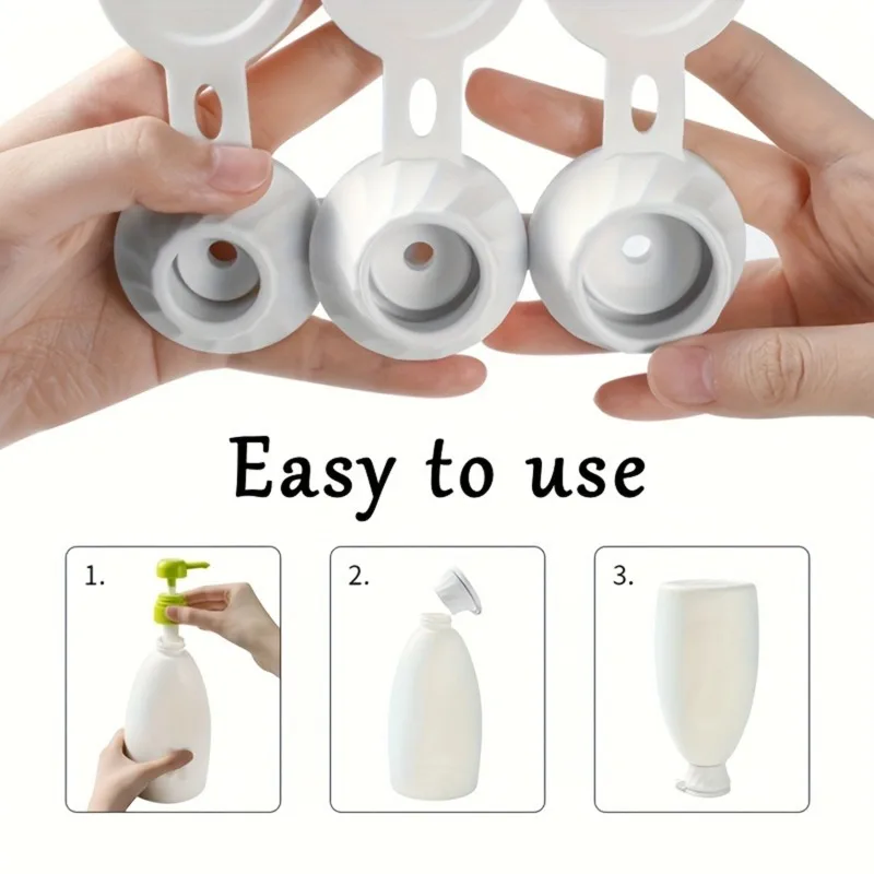 Inverted Bottle Cap Bathroom Toiletries Leak Proof Bottle Cap Kitchen Seasoning Bottle Adapters 3 Pcs Make-up Flip-top Dispenser