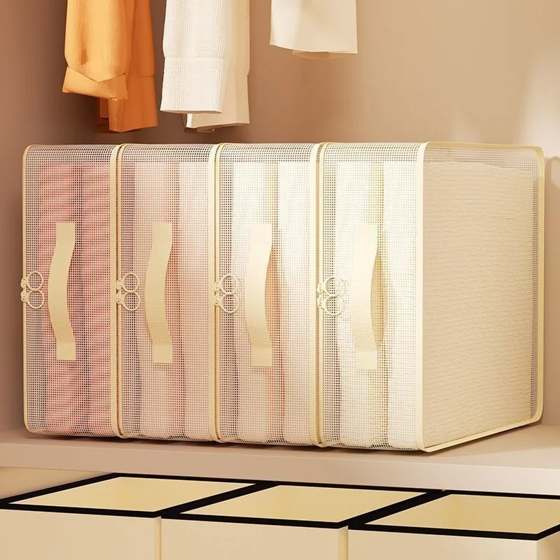 3-teiliges Set Große Netz-Aufbewahrungstaschen mit Reißverschluss - Kleidung Haushalt Bettwäsche Vier-Teile-Set Aufbewahrungstasche, Kleidungs-Organisationsbox – Detail 10