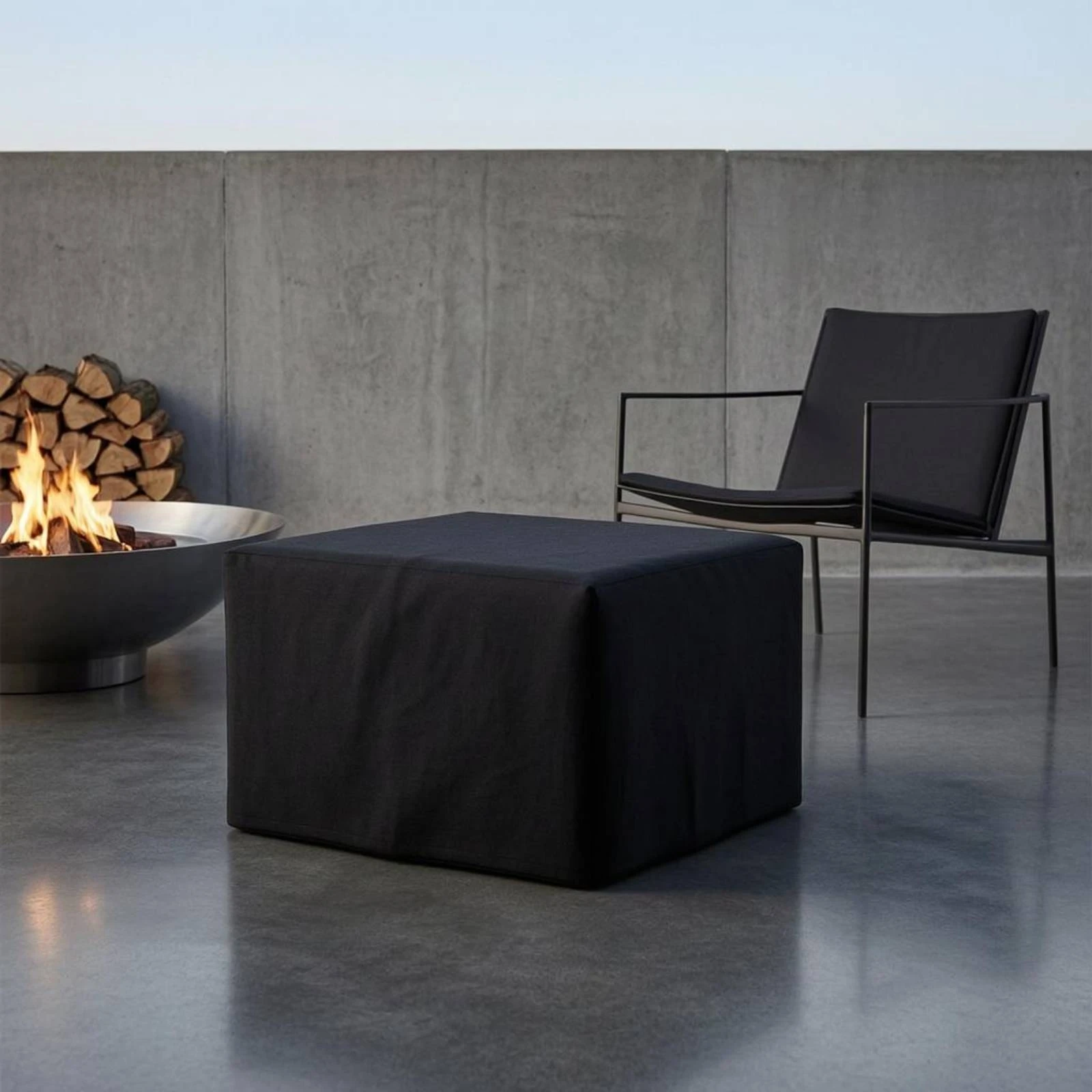 Square Fire Bowl Cover Sun Protection Square Grill Cover Weather Resistant Fully Waterproof for Outdoor