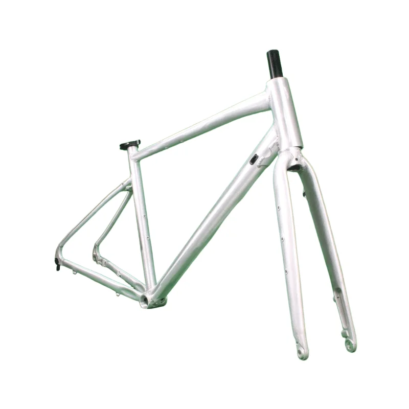 

700C Through-Axle Disc Brake Gravel Road Bike Frame Aluminum Frame & Fork Seat Tube Length 470mm/520mm Raw Frame for Gravel Bike